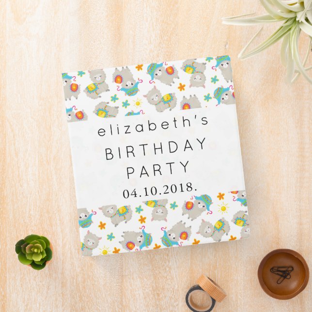 Pattern Of Llamas, Cute Llamas, Alpacas, Birthday Binder (In Situ)