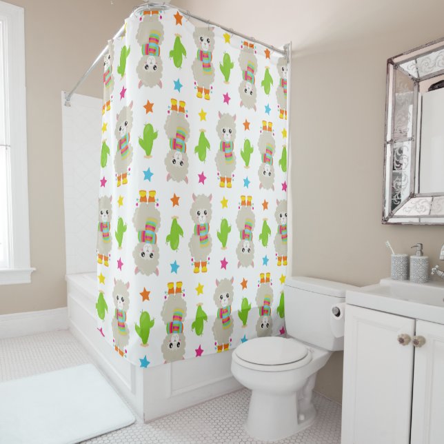 Pattern Of Llamas, Cute Llamas, Alpacas, Cactus (In Situ)