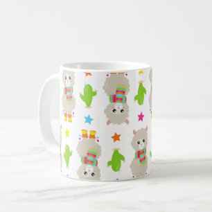Pattern Of Llamas, Cute Llamas, Alpacas, Cactus Coffee Mug