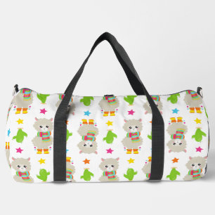 Pattern Of Llamas, Cute Llamas, Alpacas, Cactus Duffle Bag