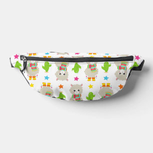 Pattern Of Llamas, Cute Llamas, Alpacas, Cactus Fanny Pack