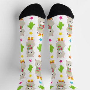 Pattern Of Llamas, Cute Llamas, Alpacas, Cactus Socks
