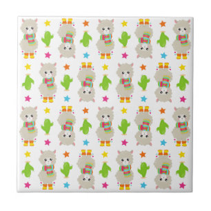 Pattern Of Llamas, Cute Llamas, Alpacas, Cactus Tile