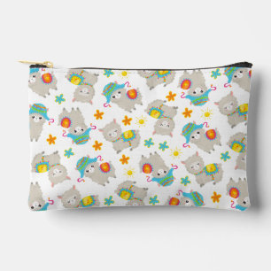 Pattern Of Llamas, Cute Llamas, Alpacas, Flowers Accessory Pouch