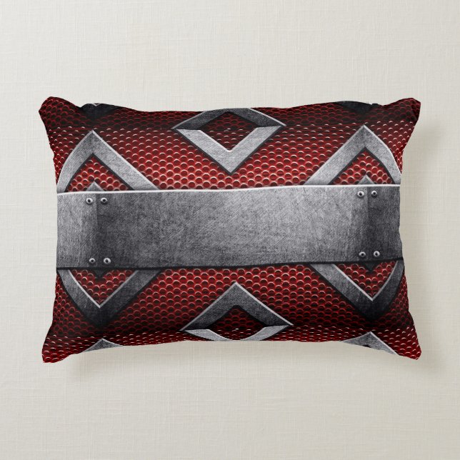 Pattern of metal plate accent pillow (Front)