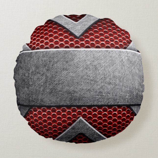 Pattern of metal plate round pillow (Front)