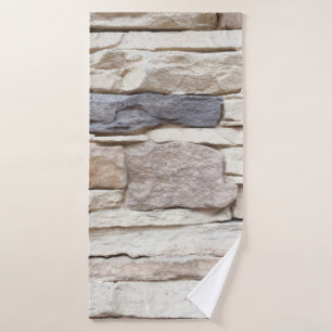 Pattern of Modern stone Brick Wall Surfaced backgr Bath Towel