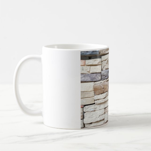Pattern of Modern stone Brick Wall Surfaced backgr Coffee Mug (Left)