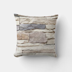 Pattern of Modern stone Brick Wall Surfaced backgr Throw Pillow