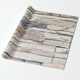 Pattern of Modern stone Brick Wall Surfaced backgr Wrapping Paper