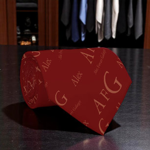 pattern of names, custom tie