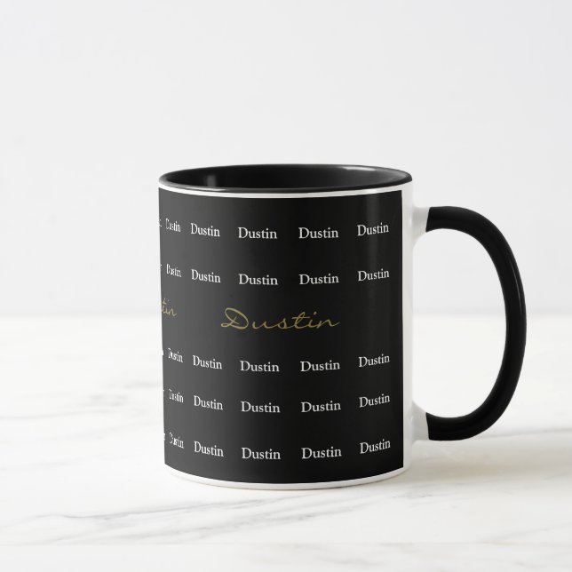 pattern of names personalized typography mug (Right)