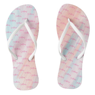 Pattern of Names Slim Strap Colourful Monogrammed Flip Flops