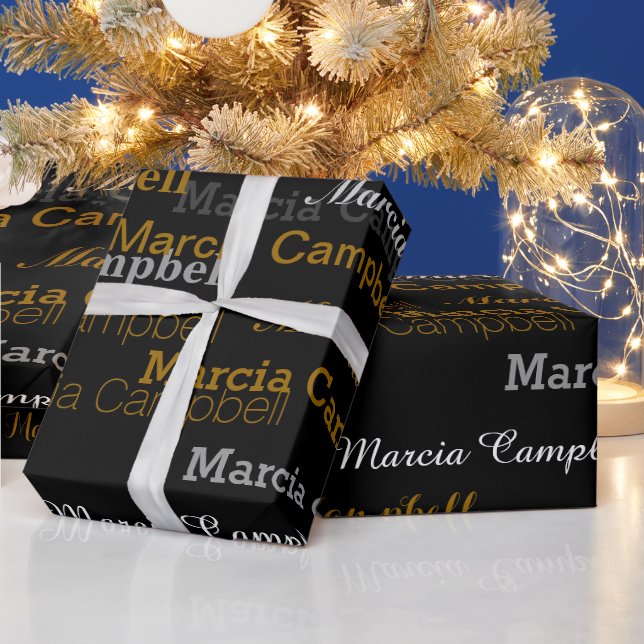 pattern of names wrapping paper (Holidays)