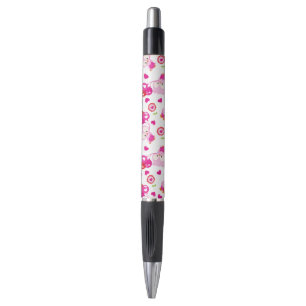Pattern Of Owls, Cute Owls, Pink Owls, Hearts Pen