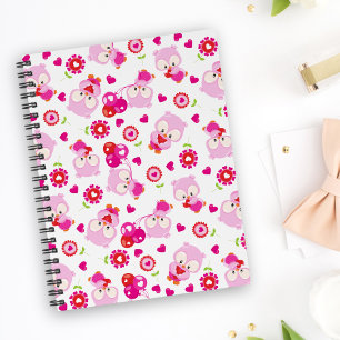 Pattern Of Owls, Cute Owls, Pink Owls, Hearts Planner