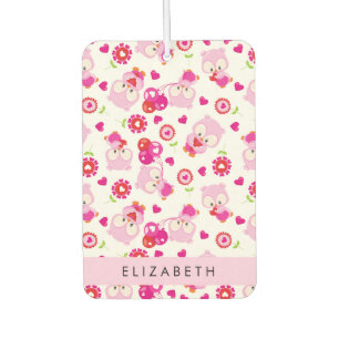Pattern Of Owls, Cute Owls, Pink Owls, Your Name Air Freshener