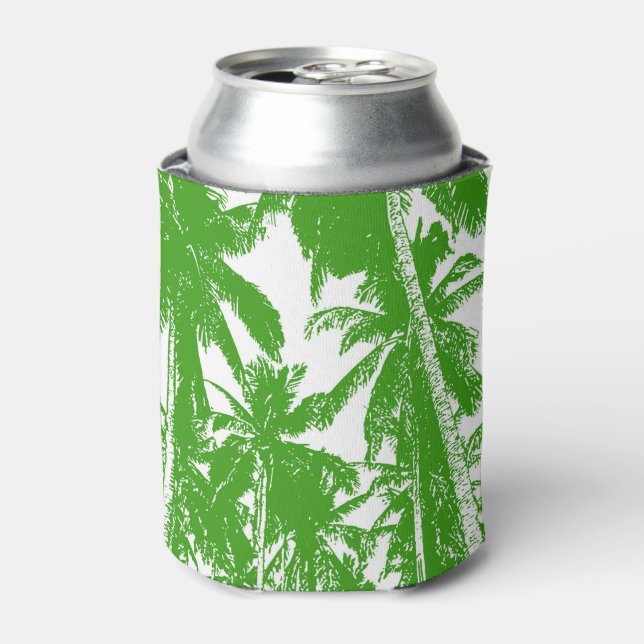 Pattern of Palm Trees in a Posterized Design Can Cooler (Can Front)