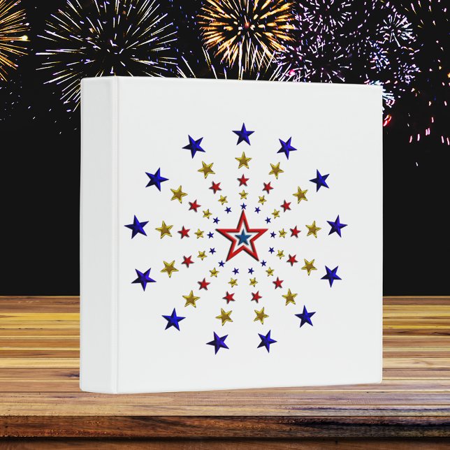 Pattern of Patriotic Stars Binder (Pattern of Patriotic Stars 3 Ring Binder)