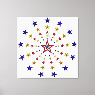 Pattern of Patriotic Stars Canvas Print