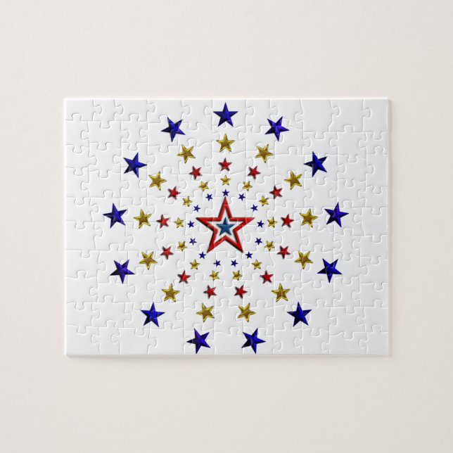 Pattern of Patriotic Stars Jigsaw Puzzle (Horizontal)
