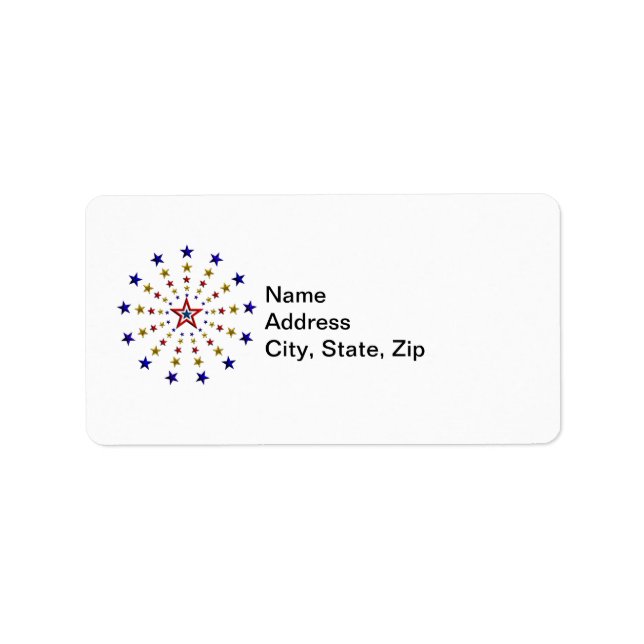 Pattern of Patriotic Stars Label (Front)