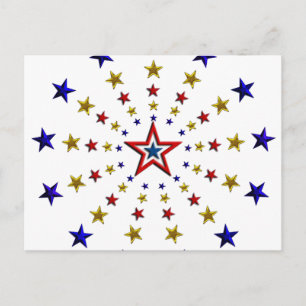 Pattern of Patriotic Stars Postcard