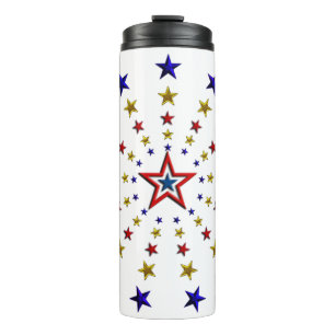 Pattern of Patriotic Stars Thermal Tumbler