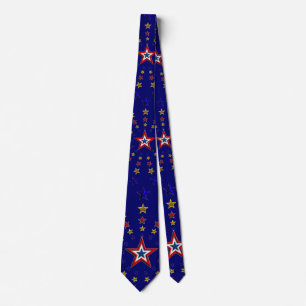 Pattern of Patriotic Stars Tie