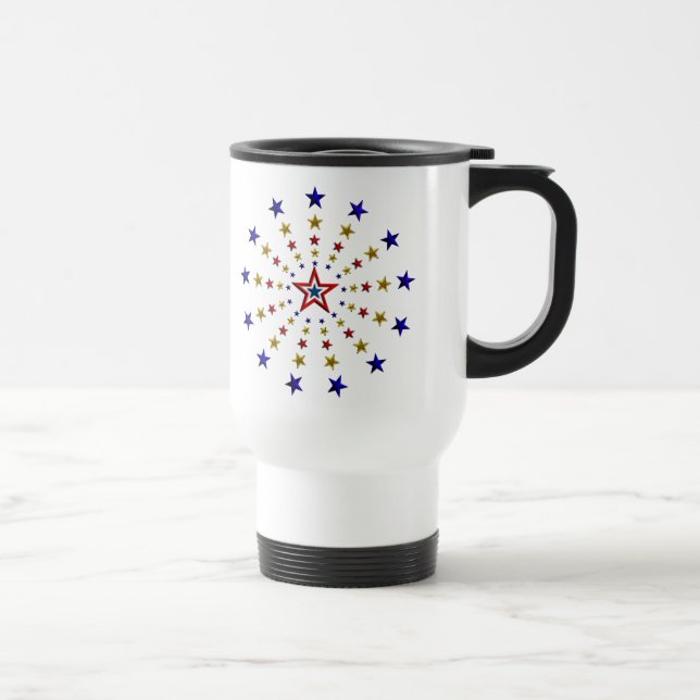 Pattern of Patriotic Stars Travel Mug (Right)