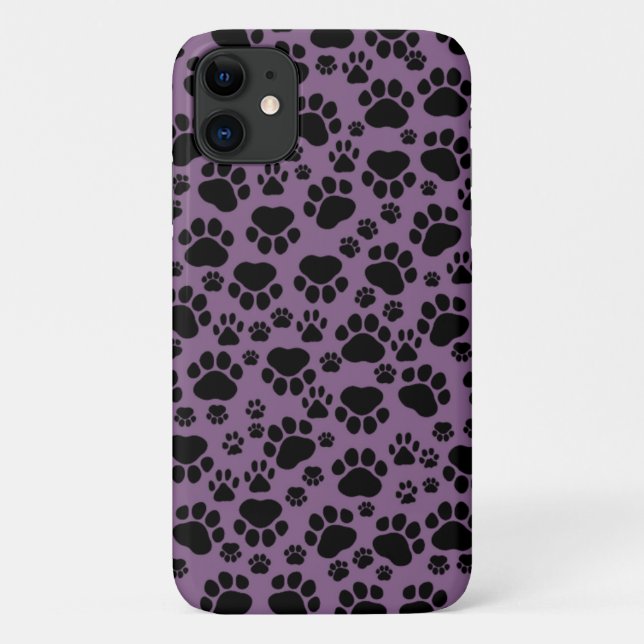 Pattern Of Paws, Black Paws, Dog Paws, Animal Paws Case-Mate iPhone Case (Back)