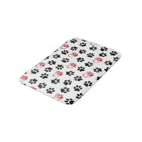 Pattern Of Paws, Black Paws, Red Paws, Hearts