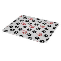 Pattern Of Paws, Black Paws, Red Paws, Hearts