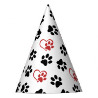 Pattern Of Paws, Black Paws, Red Paws, Hearts