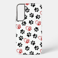 Pattern Of Paws, Black Paws, Red Paws, Hearts