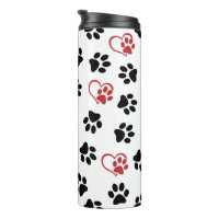 Pattern Of Paws, Black Paws, Red Paws, Hearts