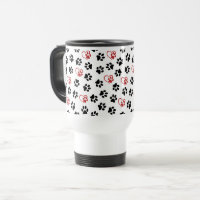 Pattern Of Paws, Black Paws, Red Paws, Hearts