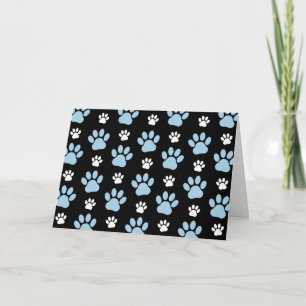 Pattern Of Paws, Blue Paws, Dog Paws, Animal Paws Card