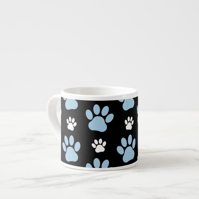 Pattern Of Paws, Blue Paws, Dog Paws, Animal Paws Espresso Cup (Front Left)