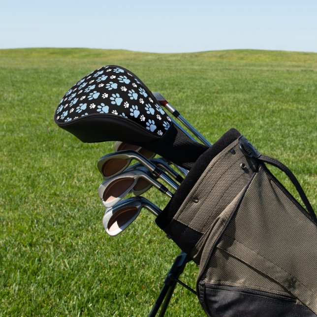 Pattern Of Paws, Blue Paws, Dog Paws, Animal Paws Golf Head Cover (In Situ)