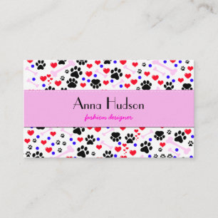 Pattern Of Paws, Dog Groomer, Dog Walker, Pet Shop Business Card
