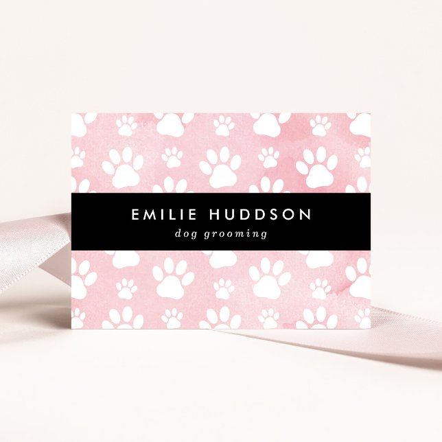 Pattern Of Paws, Dog Groomer, Dog Walker, Pet Shop Business Card (Creator Uploaded)