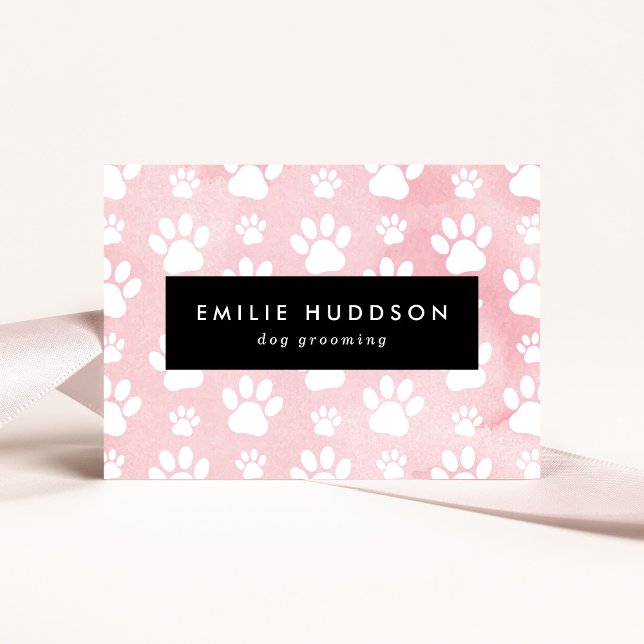 Pattern Of Paws, Dog Groomer, Dog Walker, Pet Shop Business Card (Creator Uploaded)