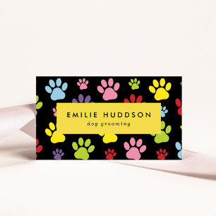 Pattern Of Paws, Dog Groomer, Dog Walker, Pet Shop Business Card