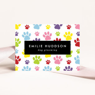 Pattern Of Paws, Dog Groomer, Dog Walker, Pet Shop Business Card