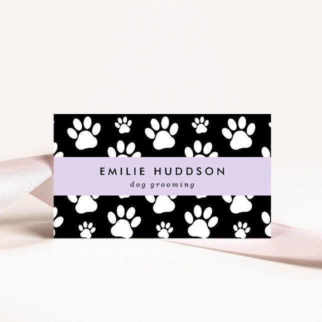Pattern Of Paws, Dog Groomer, Dog Walker, Pet Shop Business Card (Creator Uploaded)