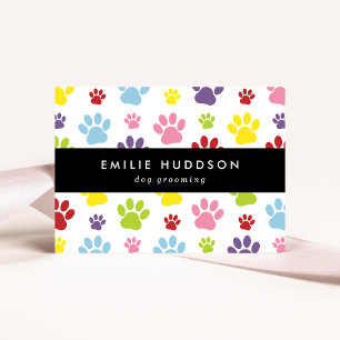 Pattern Of Paws, Dog Groomer, Dog Walker, Pet Shop Business Card