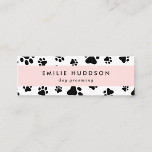 Pattern Of Paws, Dog Groomer, Dog Walker, Pet Shop Mini Business Card