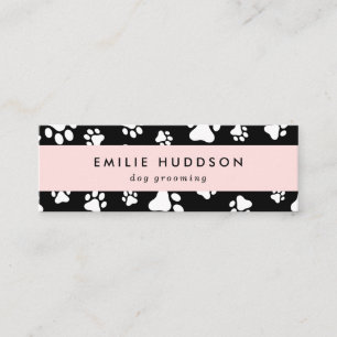 Pattern Of Paws, Dog Groomer, Dog Walker, Pet Shop Mini Business Card