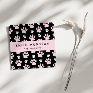 Pattern Of Paws, Dog Groomer, Dog Walker, Pet Shop Square Business Card